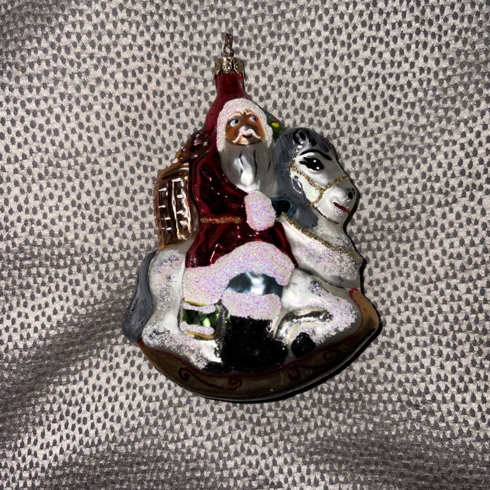 Christopher Radko Santa Ornament Carousel Santa Blown Glass